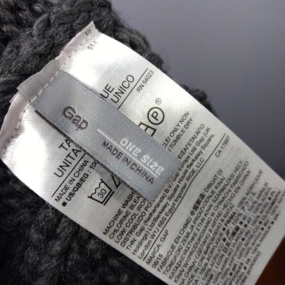 GAP Chunky Cable Knit Neck Warmer Charcoal Gray Fall Winter Cozy - Picture 6 of 6